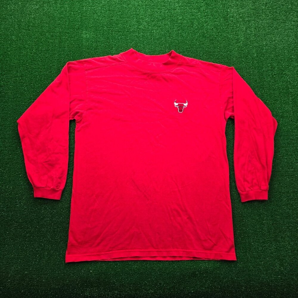 Chicago Bulls Sweatshirt Mens Large Red Long Sleeve Vintage NBA Basketball
